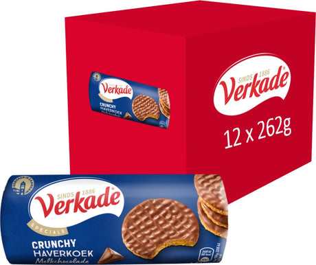 Verkade - biscuit - chocolat au lait croustillant à l'avoine - 12 x 262 grammes