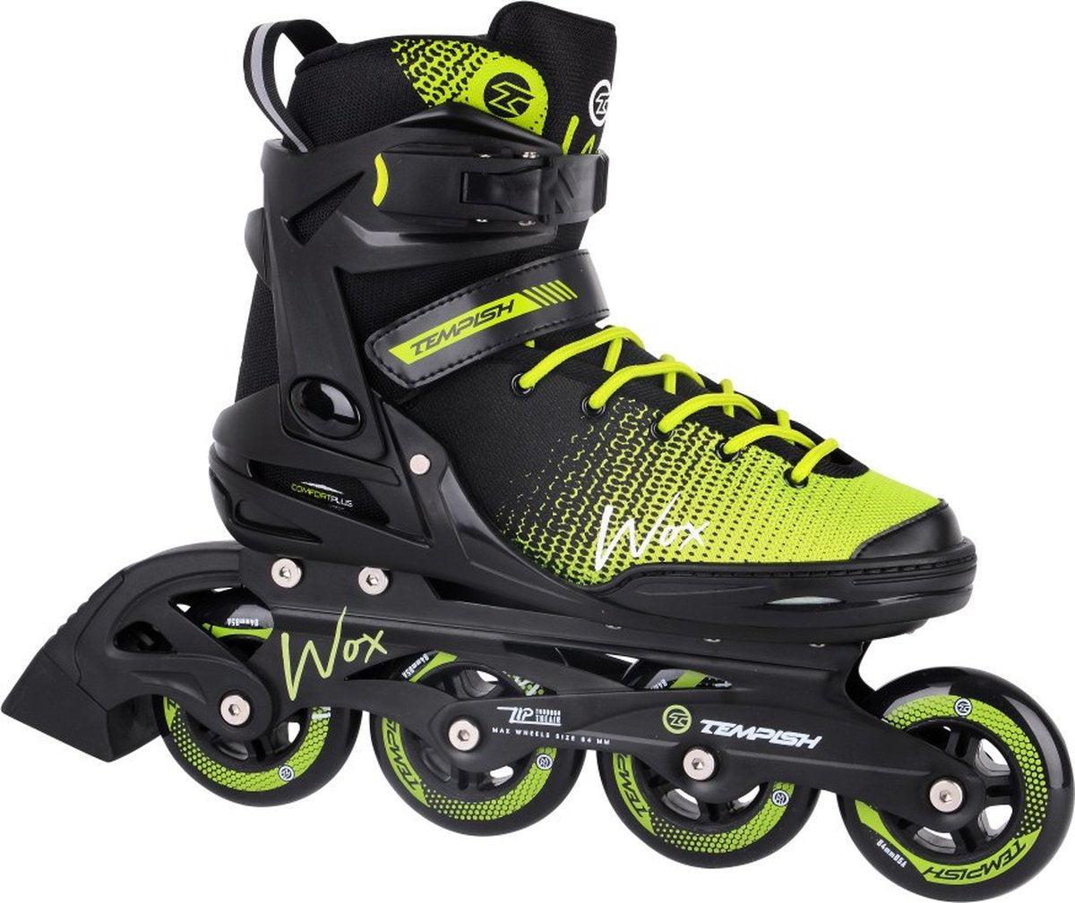 Tempish wox 84 rollers en ligne adultes – roues 4x84mm – rollers fitness – noir vert – taille 42