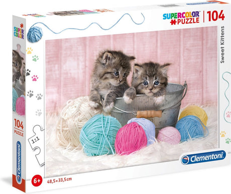 Clementoni puzzle supercolor chatons doux 104 pièces
