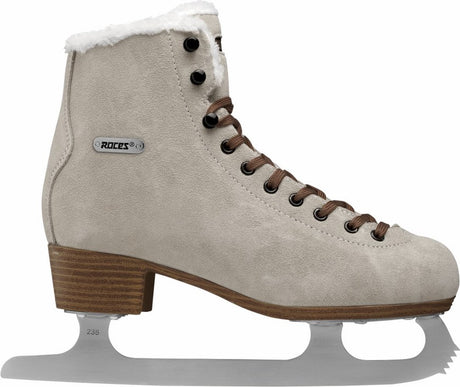 Roces – éco-fourrure en daim – patinage artistique – patinage dames – marron – doublure chaude en éco-fourrure fer en acier inoxydable – taille eu 37