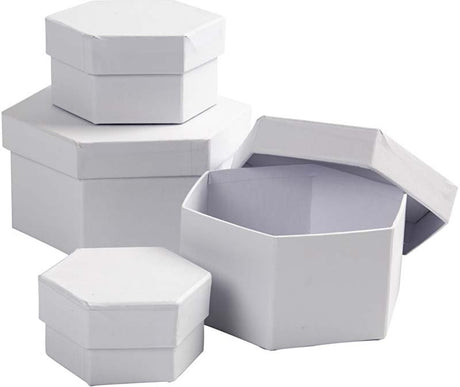 Société créative https: www.ccobby.nl hexagonal-boxes-size-6-5x4-8x5-10x6-12x7-cm-white-4-piece-1-set