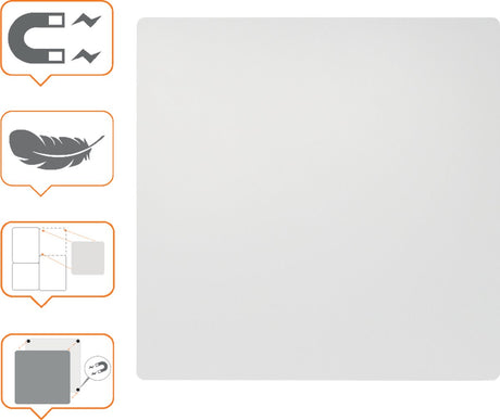 Tableau blanc Nobo 450x450mm, magnétique, sans cadre, modulaire