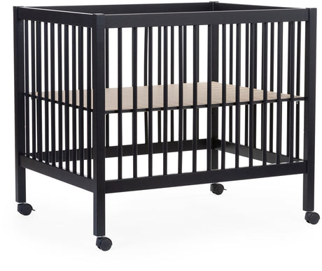 Childhome park 97 caisse à roulettes - bois - 0 à 36m - noir - 98 x 78 x 82 cm