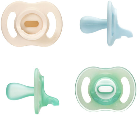 Sucettes Tommee Tippee ultra-légères stayput jour et nuit - 0-6 mois - lot de 4 - sucette une pièce qui brille dans le noir