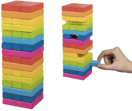 Tour d'équilibrage Goki - arc-en-ciel - 48 blocs - bois - 4 ans