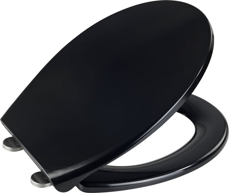 Abattant de toilettes Wenko vorno neo noir - duroplast noir antibactérien - fermeture soft close easy-close - fixation fix-clip en acier inoxydable - abattant de toilettes noir - abattant de toilettes noir - abattant de toilettes noir
