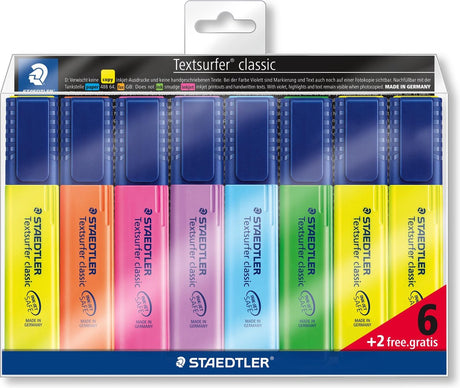 Marqueur de texte classique Staedtler Textsurfer - set promotionnel 6 + 2 gratuits