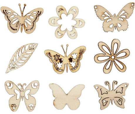 Décoration en bois Creativ company, été, taille 28 mm, 45 pièces, 1 boîte