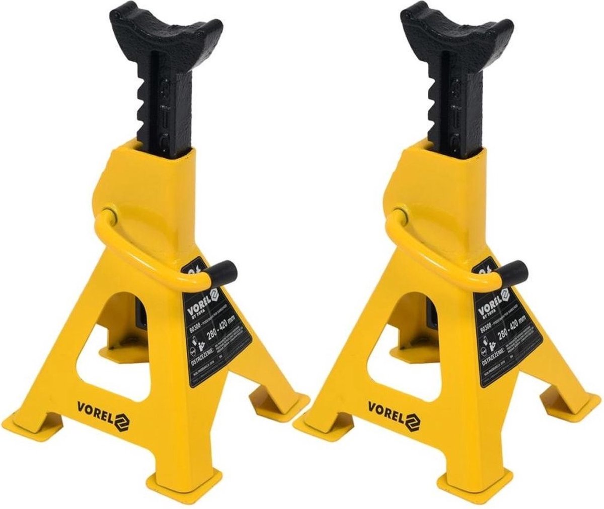 Supports d'essieu Vorel 2 pièces - Capacité de charge 3 tonnes - 23x20x36 cm