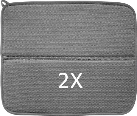 Tapis de drainage Westmark - Tapis de drainage en microfibre très absorbant en lot de 2, pour une vaisselle propre sans taches d'eau, pliable peu encombrant, gris - 36 x 44 cm