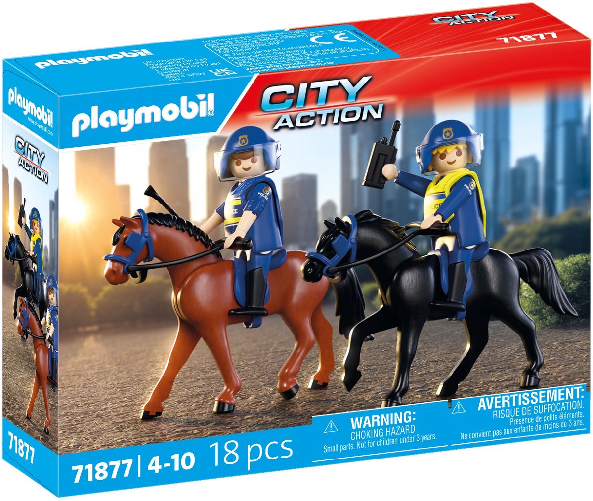 Playmobil 71877 policier à cheval | 2 pièces