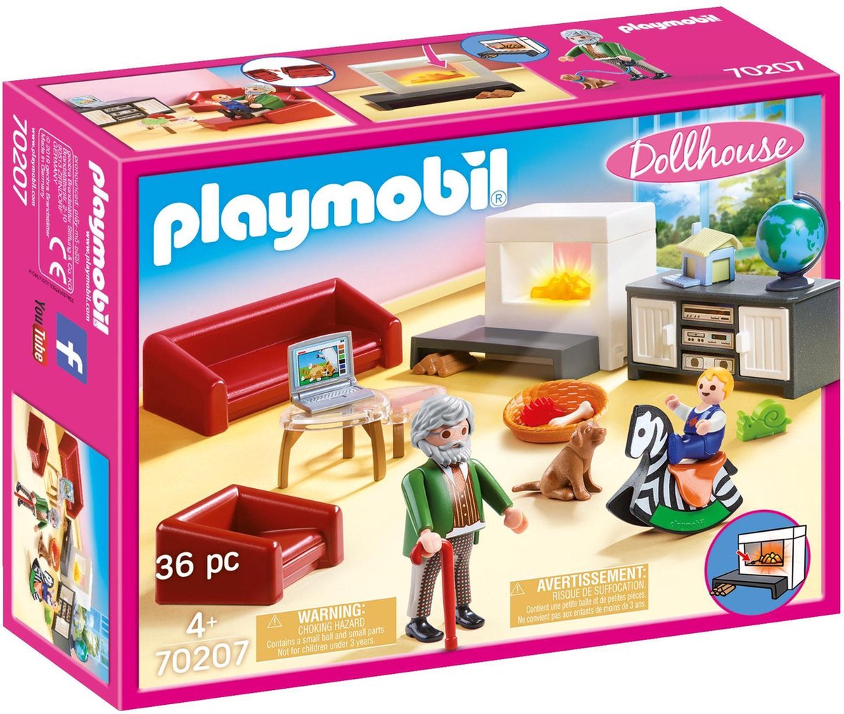 Playmobil Dollhouse Living Room avec cheminée 70207