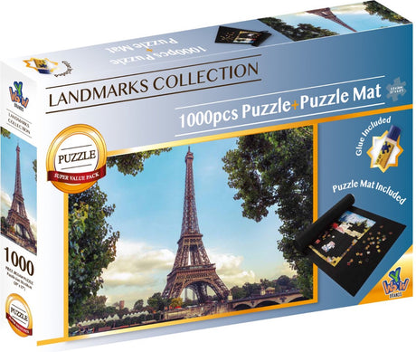 Puzzle Braet superpack 1000 pcs + colle et tapis - Tour Eiffel.
