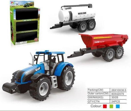 Tracteur Amuuso 1:32 avec 2 remorques 26x10x38,5cm