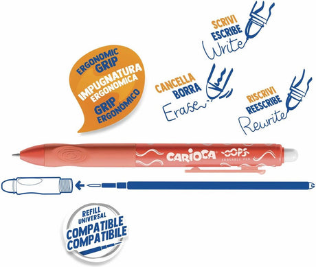3521 stylo carioca oops rouge 0,7 mm (12 pièces)