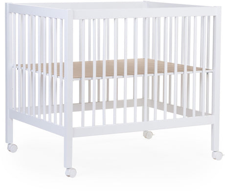 Childhome park 97 - parc à roulettes - réglable sur 3 hauteurs - bois - blanc - 98x78x82 cm