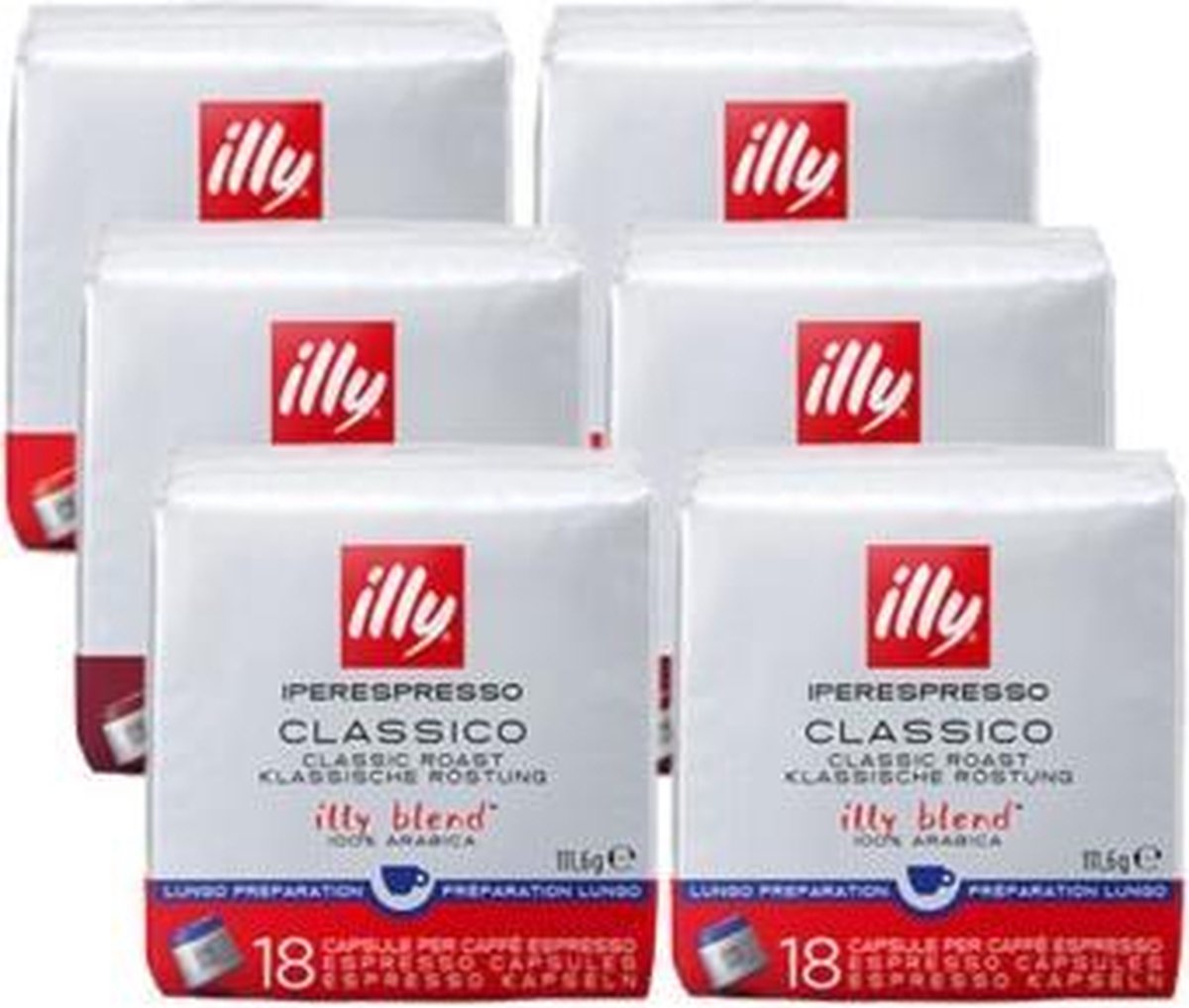 Illy - Café iperespresso maison classico longo 6 x 18 capsules