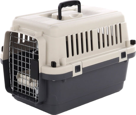 Caisse de transport Flamingo chat et chien – caisse voiture xs 50x33x33 cm – cage de transport nomade gris foncé