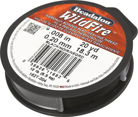 Beadalon wildfire fil de perles noir - 18,3 m - 0,2 mm - fabrication de bijoux - fil de perles