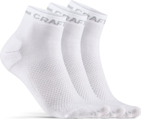 Craft chaussettes de cyclisme été unisexe blanc - core dry mid sock 3-pack blanc-34 36