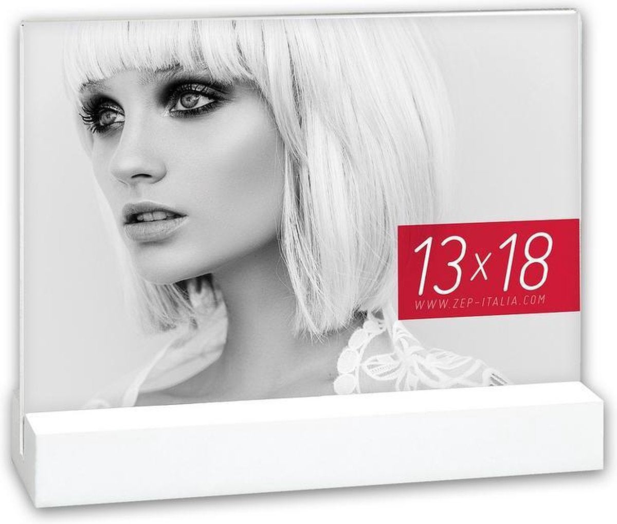 Zep - cadre photo acrylique dresda pour photo 13x18 avec support en bois blanc - aq657w