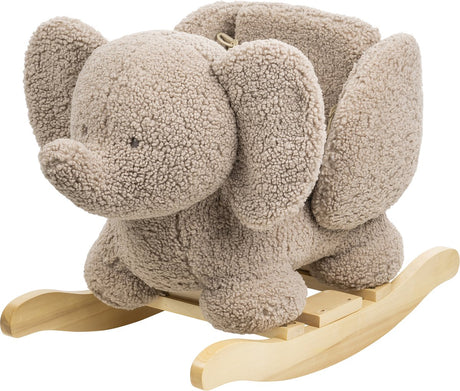 Peluche éléphant Nattou - cheval à bascule - cheval à bascule - 59 x 45 cm - taupe