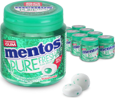Mentos gum pure fresh wintergreen - chewing-gum - sans sucre - 8x50 pièces