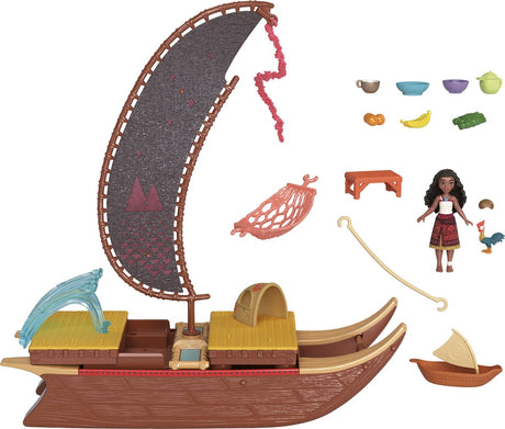 Disney princesse petite poupée vaiana transformant le bateau