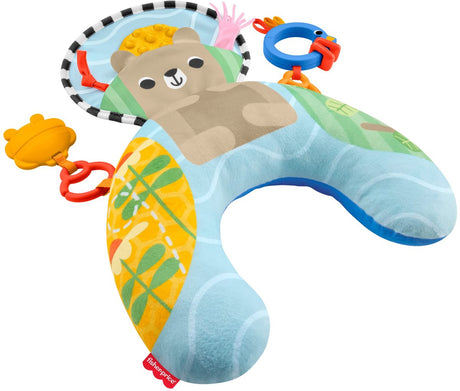 Entraîneur de temps sur le ventre d'aventure sensorielle Fisher-Price - pour les nouveau-nés avec anneau de dentition et hochet