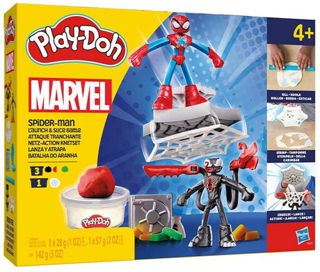 Play-doh marvel spider-man ensemble de jeu à lancer et à découper - pâte à modeler - comprenant 2 figurines