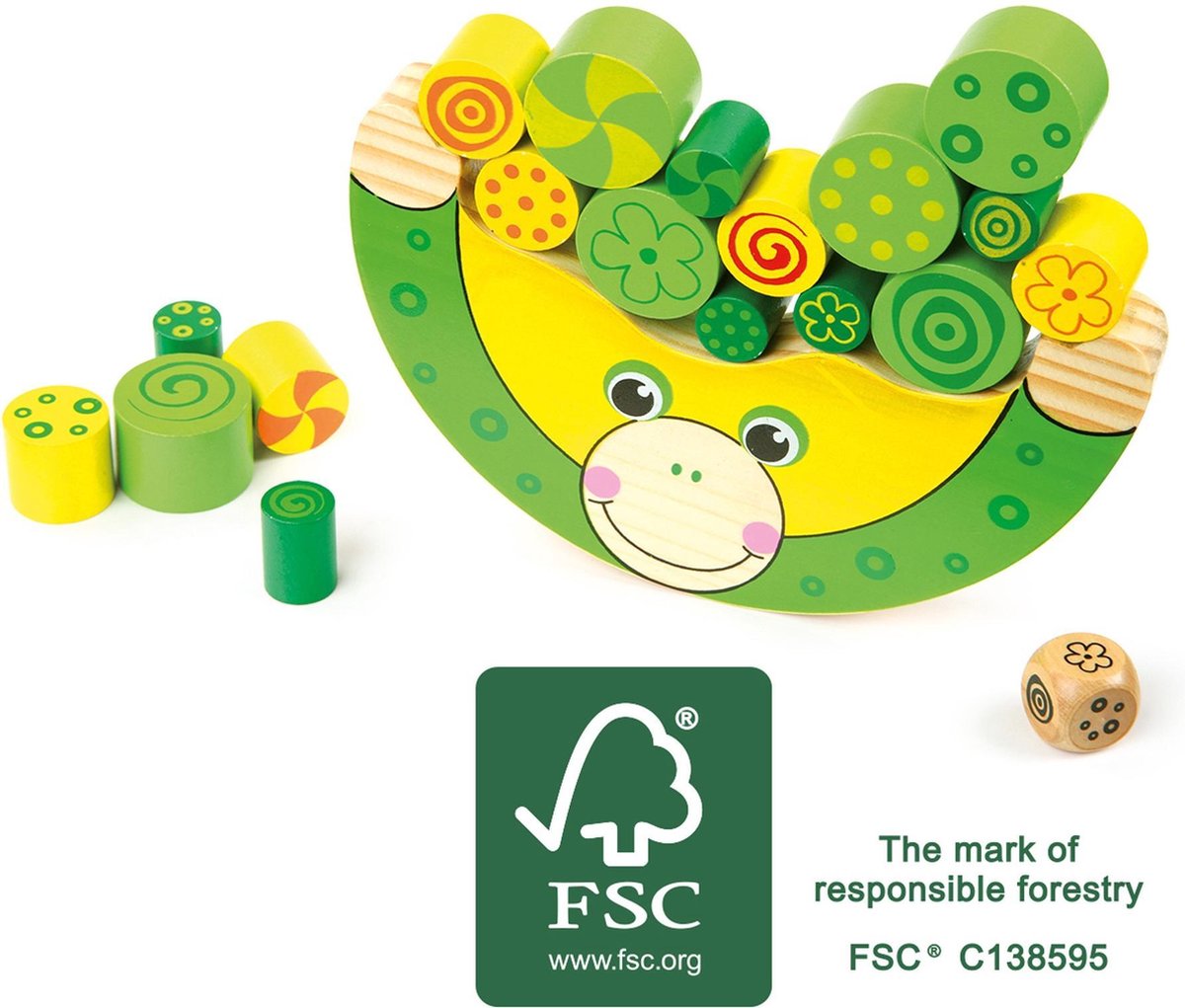 Small foot - jeu d'équilibre grenouille en bois, 20 pcs.