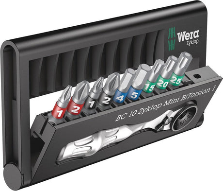Wera assortiment d'embouts, bit-check 10 zyklop mini bitorsion 1, 10 pièces - 1 pièce(s) - 05057418001