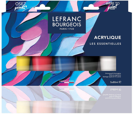 Lefranc bourgeois lefranc bourgeois ensemble de peinture acrylique 5x80ml