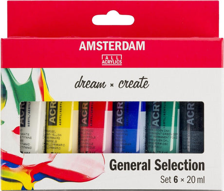 Ensemble standard de peinture acrylique Bruynzeel Amsterdam, 6 pcs.