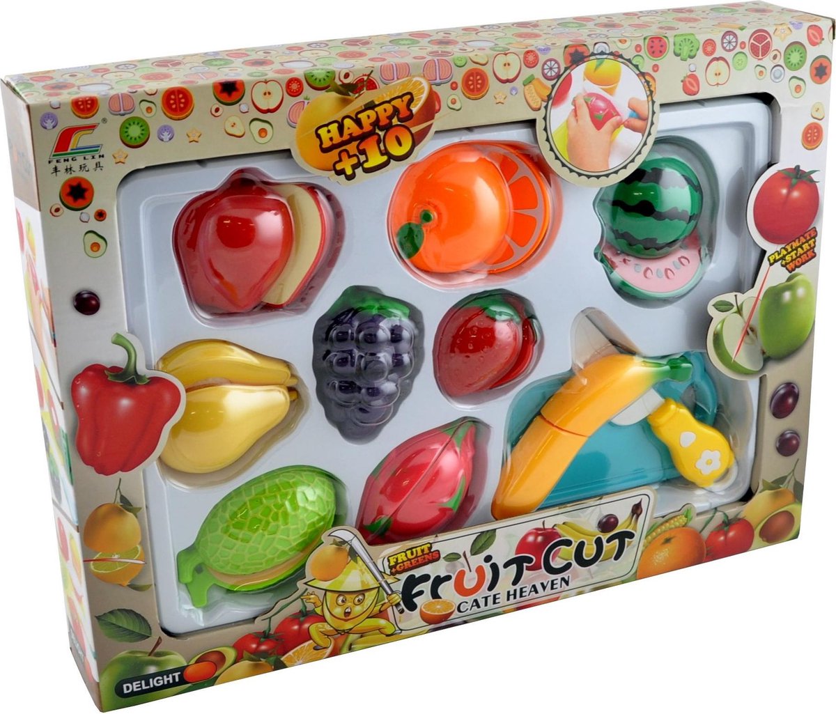 Fruits coupés Amuuso - nouaison avec planche à découper - stimule les capacités cognitives