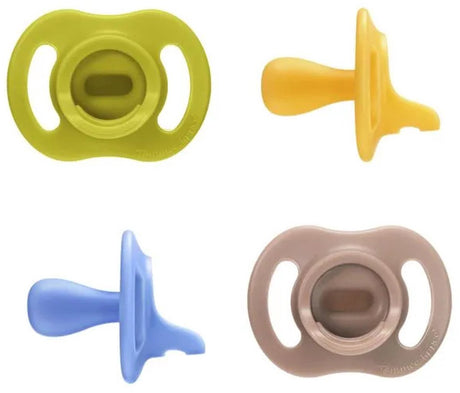 Tommee tippee sucette ultra-légère stayput - 6-18 mois - lot de 4 - sucette monobloc en silicone - bleu multi