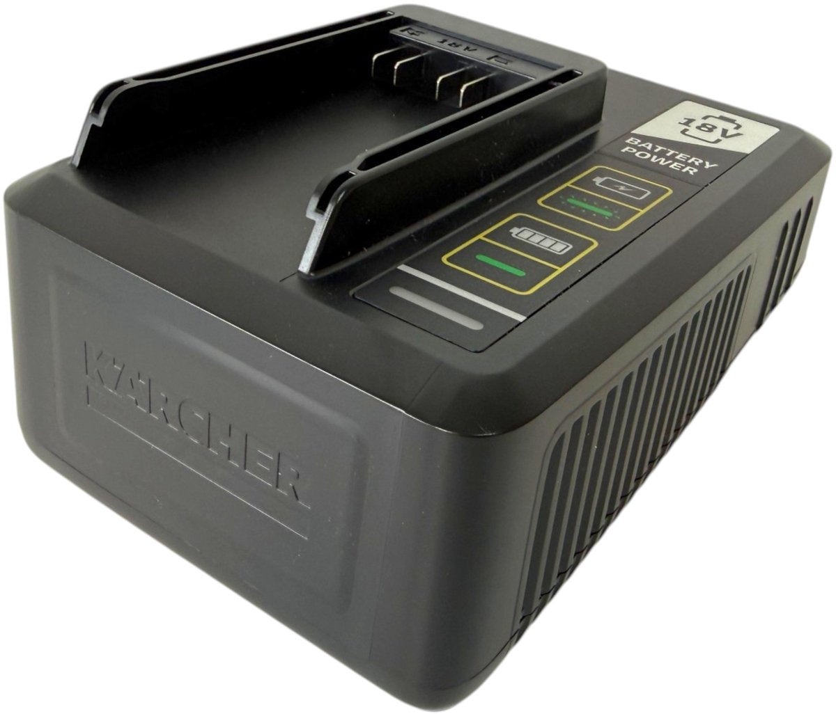 Chargeur rapide Kärcher 18 volts - adapté aux batteries de 18 V 2,5 Ah ou 5,0 Ah