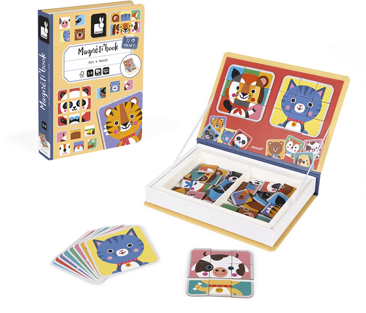 Janod - magnetibook - mix match - coffret de jeu livre magnétique
