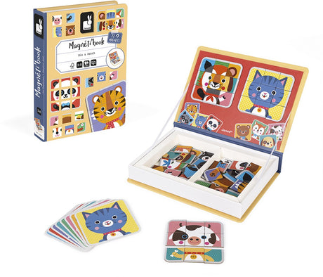 Janod - magnetibook - mix match - coffret de jeu livre magnétique