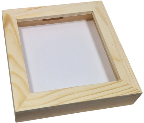 Tirelire en bois Playwood plexiglas dos blanc médium
