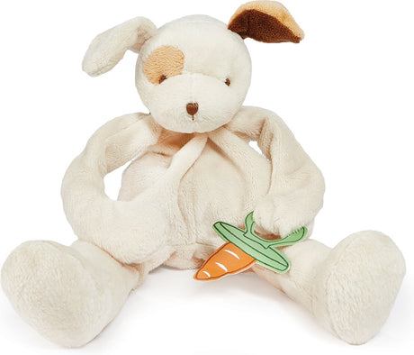 Bunnies by the Bay doudou avec attache-sucette pour chien - attache-tétine - extrêmement doux - fermeture Velcro pour tétine - lavable en machine - 25 cm - beige