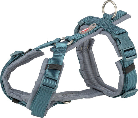 Harnais pour chien Trixie - premium trekking bleu pétrole - réglable 32-38x1,3 cm
