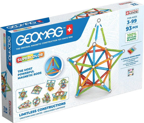 Geomag super couleur recyclée, 93 pcs.