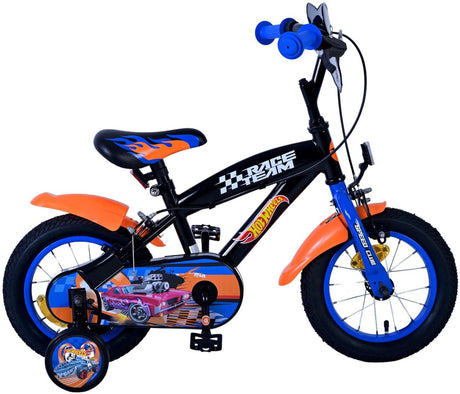 Hot Wheels Children's Bicycle - Boys - 12 pouces - Black Orange Blue - Deux freins à main