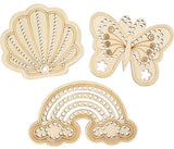 Société créative https : www.ccobby.nl forme-en-bois-avec-trous-rainbow-shell-butterfly-size-7-5-13-cm-24-piece-1-box