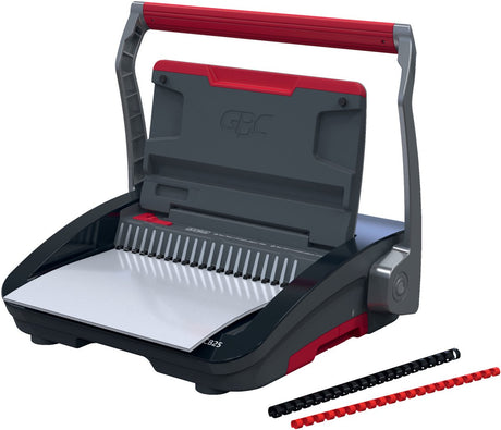 Relieuse manuelle Gbc combbind® cb25 - peignes de reliure en plastique - 450 feuilles - noir rouge