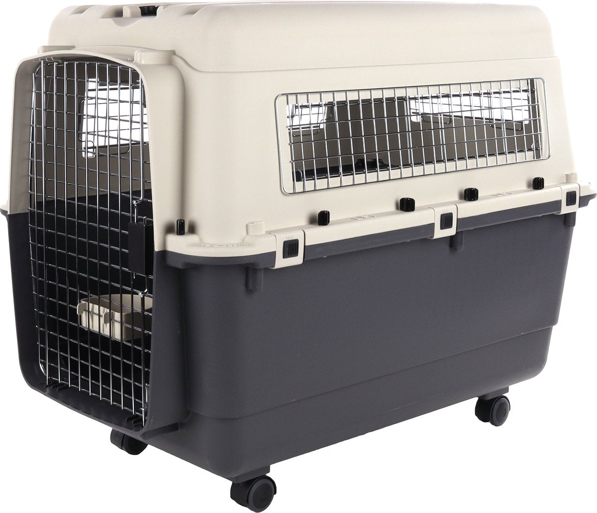 Flamingo caisse de transport chien xl 90×60×74 cm – cage de transport nomade gris foncé