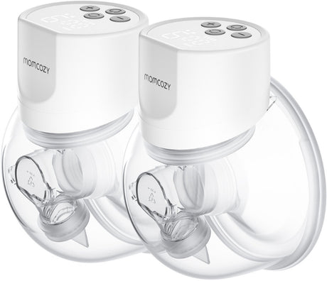 Tire-lait mains libres Momcozy s12pro - 2 pièces - extra silencieux et compact - électrique - rechargeable - blanc