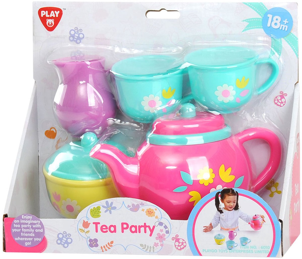Service à thé Playgo, ensemble de jeu de fleurs - 7 pièces.
