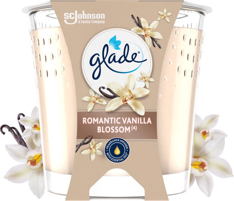 Glade bougie parfumée vegan romantique fleur de vanille 100% cire de colza - 112 gr